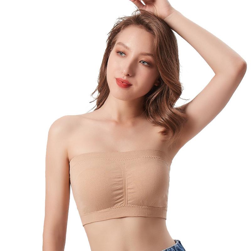 Plus-Size Wireless Double-Layer Bandeau Camisole with Removable Pads