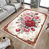1PC Floral Ornament Non-Slip Floor Carpet, Office, Family, Bedroom, Studio - Large Area Rug, Vibrant Colors, Longlasting Material-X449