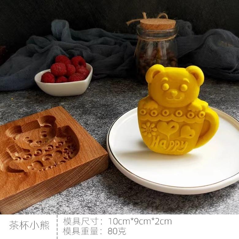 Wooden Cookie Cutter Mold Wedding Cookie Moulds Flower Tree Cartoon Animals Pattern Cake Baking Mould Tools for Christmas Easter