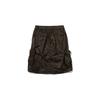 Women Cargo Midi Skirt  Brown    Shirring