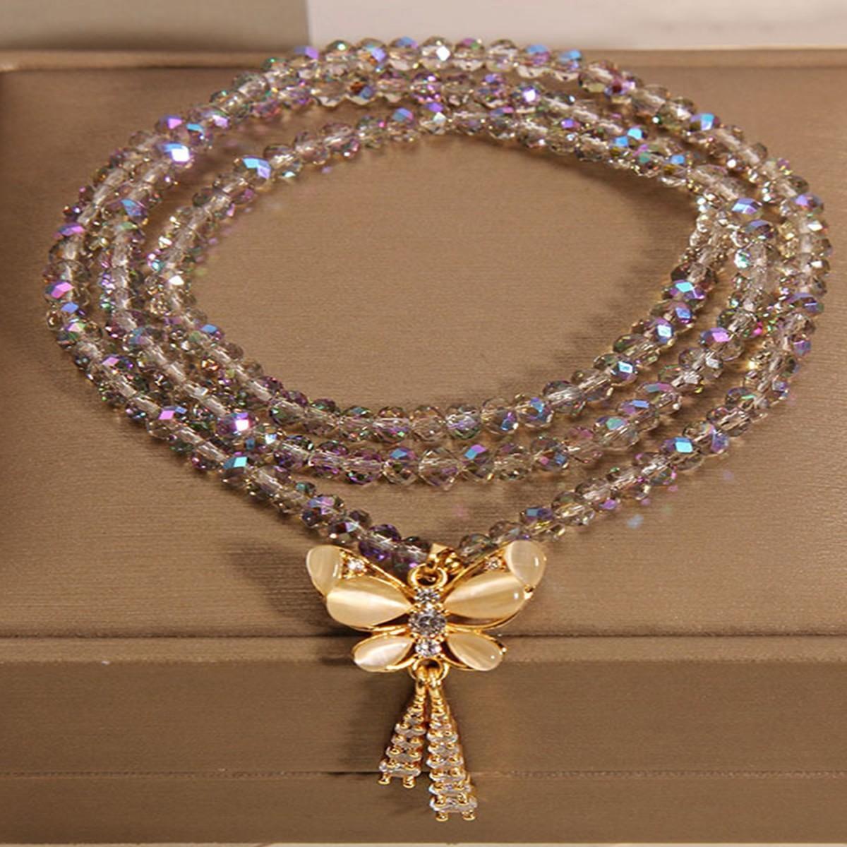 

ZAKOL Браслет-подвеска в форме сердца и бабочки для женщин, милый браслет из бусин с цирконом, на каждый день, подарок на день рождения