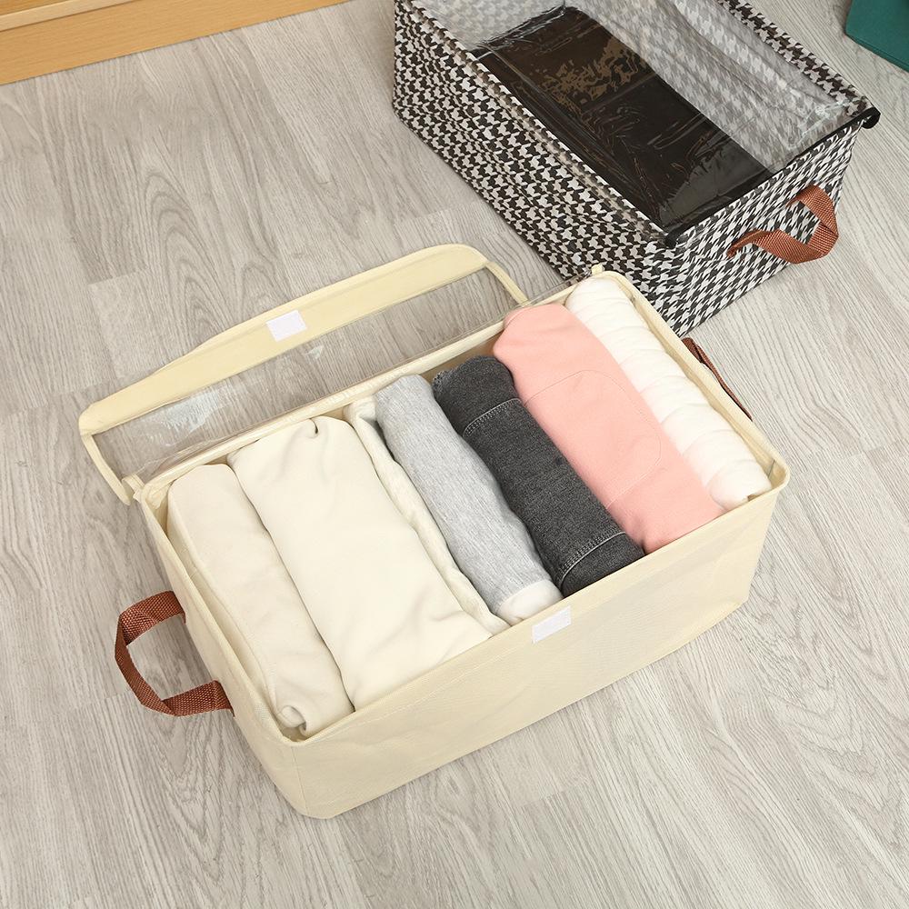Large Foldable Fabric Storage Box with Lid and Steel Frame