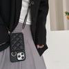 Applicable To Iphone17promax Apple 14 Flip Card Bag, Xiaoxiangfeng Rhombus Messenger Phone Case Ip16E Female