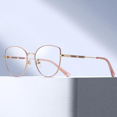 MS 81132 Women's Metal Cat Eye Optical Glasses Shiny and Anti-Blue Light Fashionable Colorful Design with Custom Logo