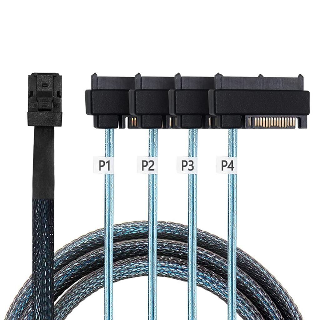 chenyang Mini SAS Host to SAS Target SAS Disks 6Gbps Data Server RAID Cable SFF-8643 1-4 SFF-8482 29-pin 0.5M