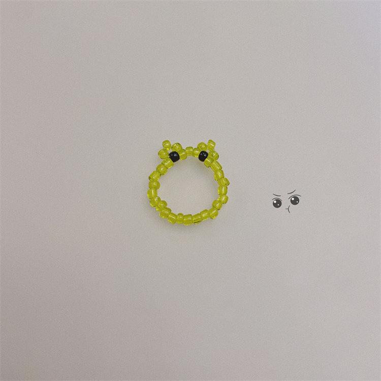 Korean Colorful Beaded Butterfly & Flower Ring for Girls