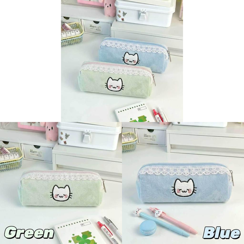 Plush Cat Lipstick Pouch With Large Capacity For Travel And Makeup Storage