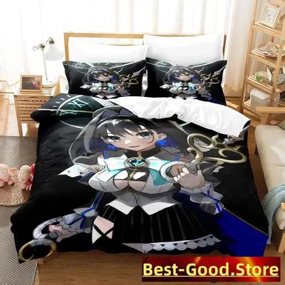 Ouro Kronii Bedding Set Single Twin Full Queen King Size Bed Set Adult Kid Bedroom Duvetcover Sets Anime Parure De Lit Bed