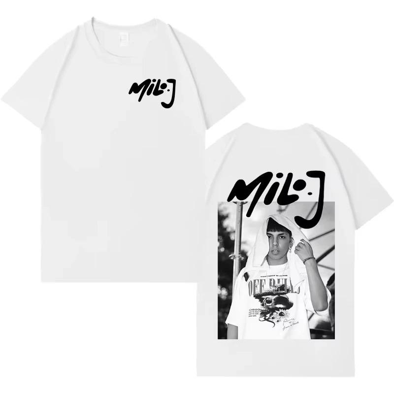 2026 Rapper Milo J Trendy Graphic Cover T-shirt Mens Womens Gothic T Shirts Aesthetic Crewneck Pure Cotton Short Sleeve Tee Y2k