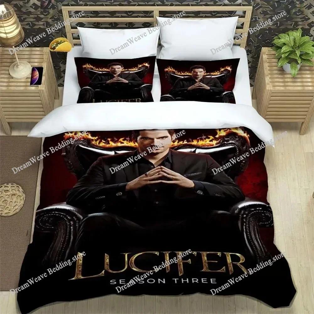 Bettwäsche-Set mit Motiven aus der Zeichentrickserie Lucifer – Exquisites Bettwäsche-Set für Erwachsene, bestehend aus Bettbezug, Bettdecke und Bettbezug – das perfekte Geburtstagsgeschenk!