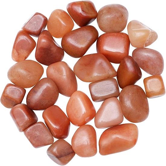 Karneol tumlede steiner Reiki Chakra Helbredende dekorative småstein, vasefyllstoffer Tumlestein for smykker Gaveelement 13 deler sett