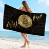 Trends Bitcoin Microfiber Printed Beach Towel Mountain Climbing Yoga Beach Swimming Running Absorbent Soft Towel