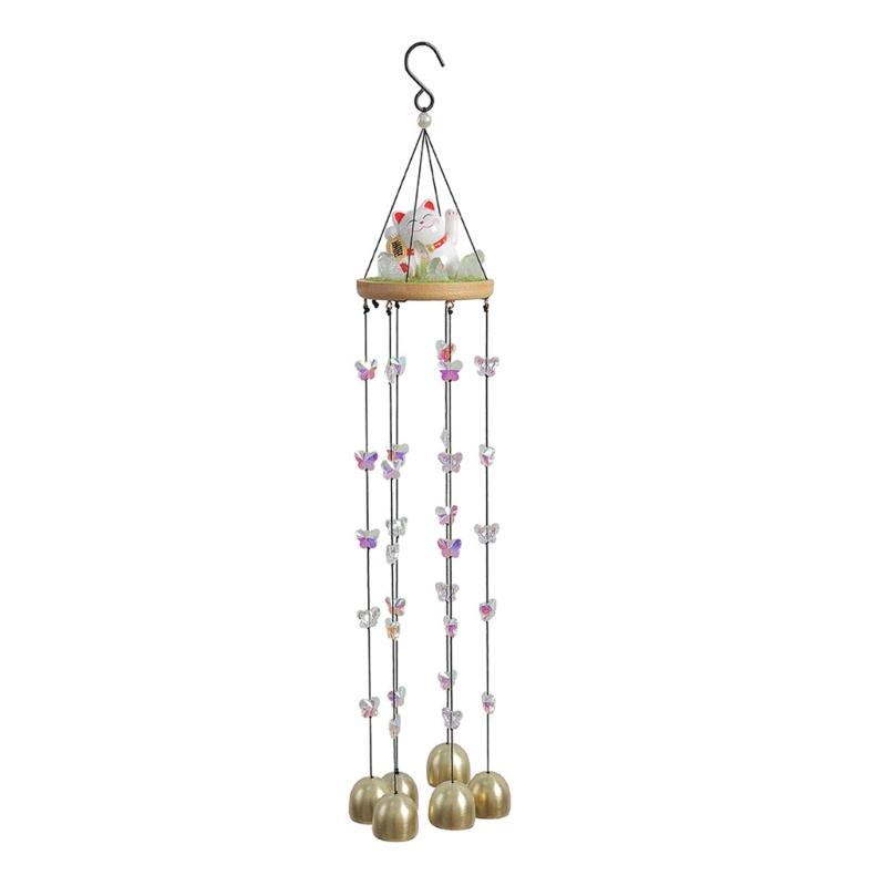 

Artistic Copper Bells Fortune Cats Windchimes Hanging Suncatchers For Home Garden Decoration Creates Soothing Sound 1