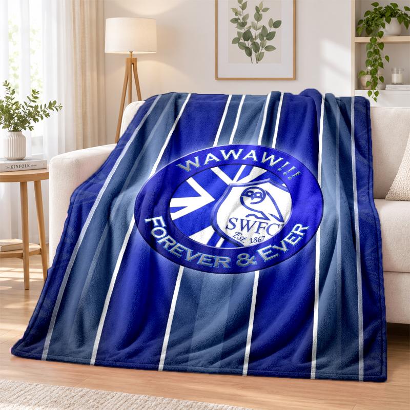 Sheffield Wednesday Printed Flannel Blanket Warm Comfort Bed Throw For Indoor Home Decoration
