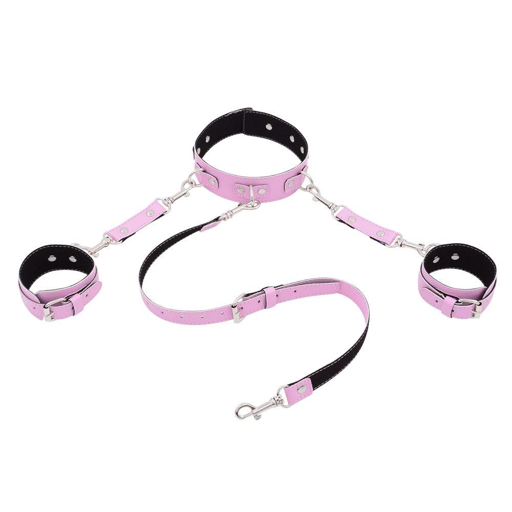 SM Binding Props Hand Neck Bondage Training Adult Sex Toys Sexy Sex Product Leather Handcuffs Collar