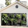 2D Modern Stacked Stone Moss Fern Living Wall Outdoor Decor Backdrop