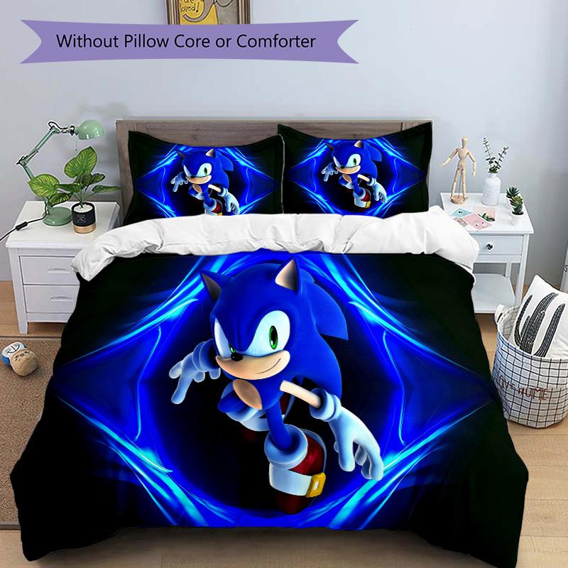 Sonic Adventure Print 3Pcs Bedding Setduvet Cover With 2 Bedropillowcase Home Birthday Gift