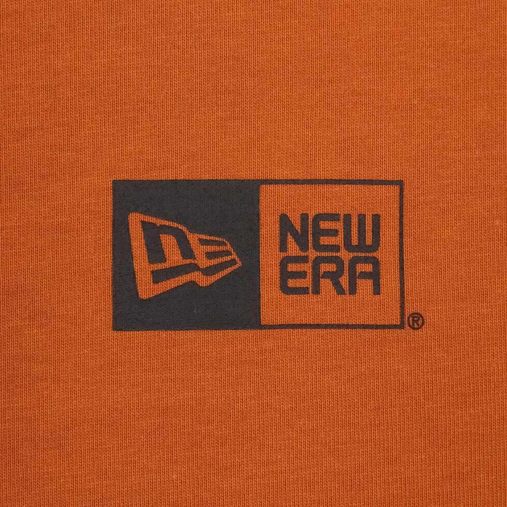 New Era Short Sleeve Oversized Rust Orange Black Oversized Cotton Tee Box Logo T-shirt S/S