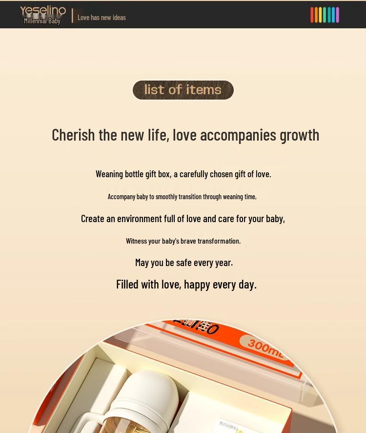 PPSU Baby Bottle & Straw Cup for 6M+ - Anti-Colic & Anti-Choking, Weaning Bottle with Gift Box for 1-3 Year Olds.