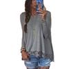 Chic Femme Blouse Manches Longues Dentelle Sweat Lche T-shirt Perfect For Casual Occasions