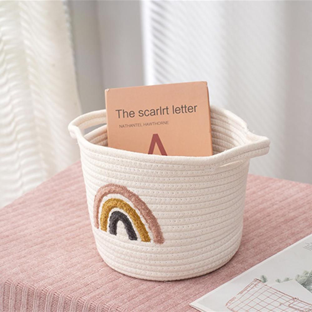 Desktop Sundries Organize Baskets Firm And Flexible Strong Bearing Capacity Cotton Thread Delicate Household Accessories White