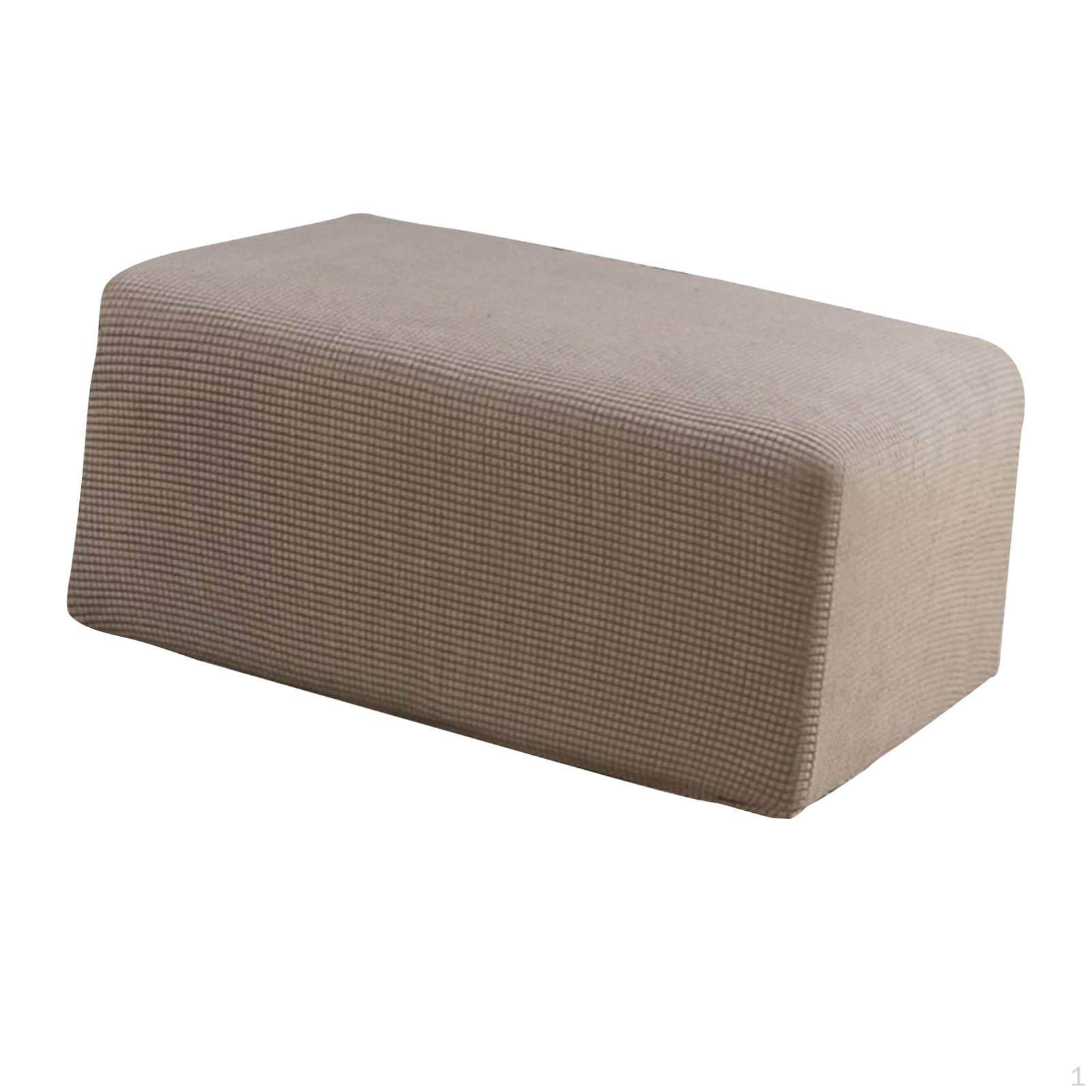 High Stretch Ottoman Thick Furniture Rectangle Footrest Cover Machine Washable Storage L Light Brownness 1590₽