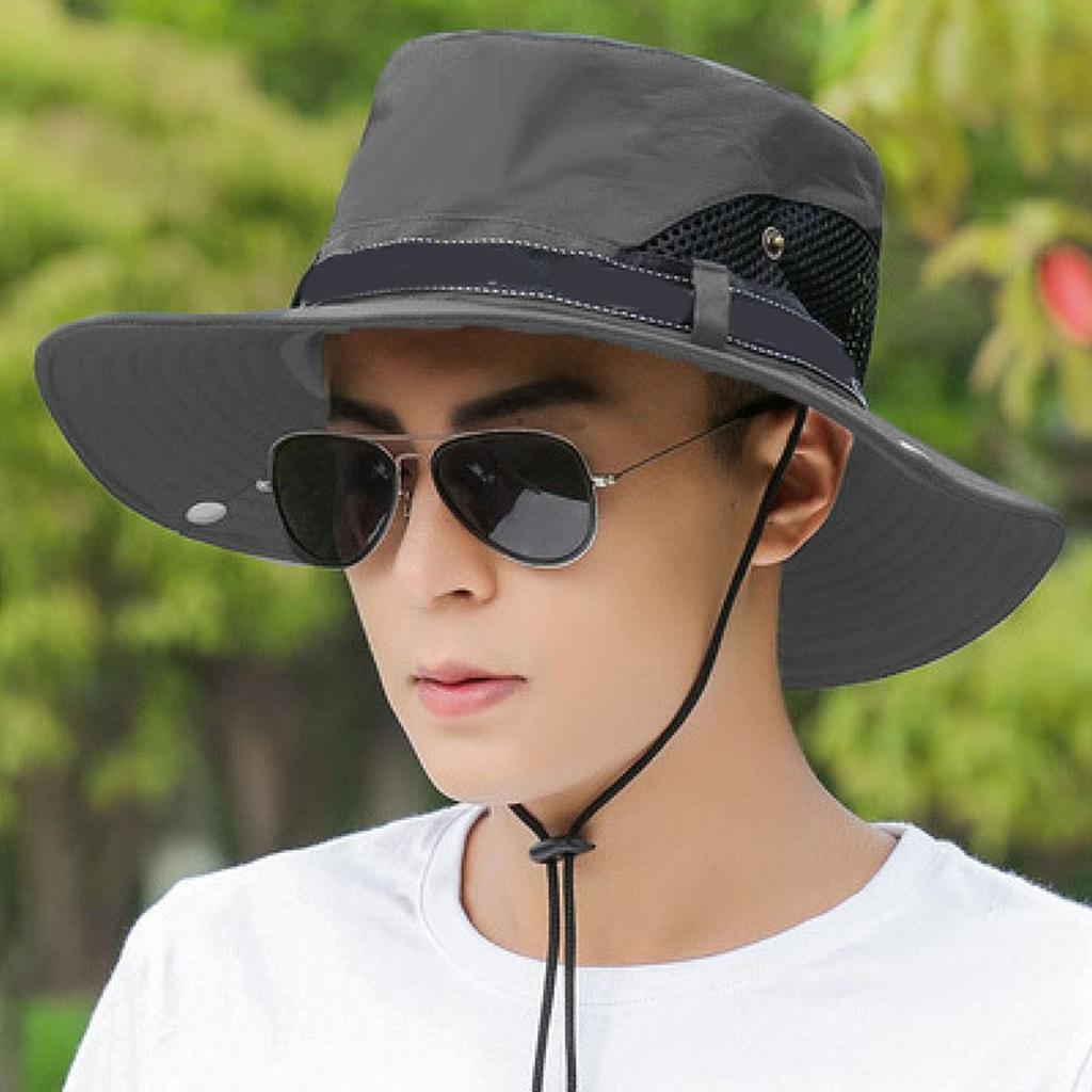 Men s Fisherman Hat   Outdoor Fishing Sunscreen Face Cover UV   Big Brim
