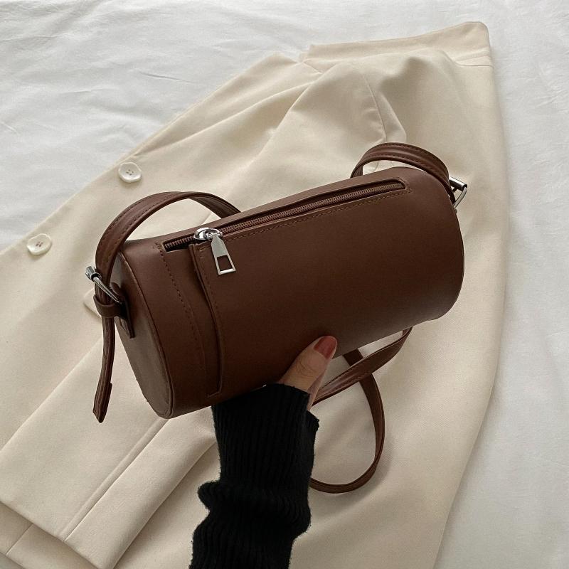 Underarm Bag Women's  New Fashion Retro Cylindrical Handbags High Quality Female Texture PU Crossbody Bags Trend