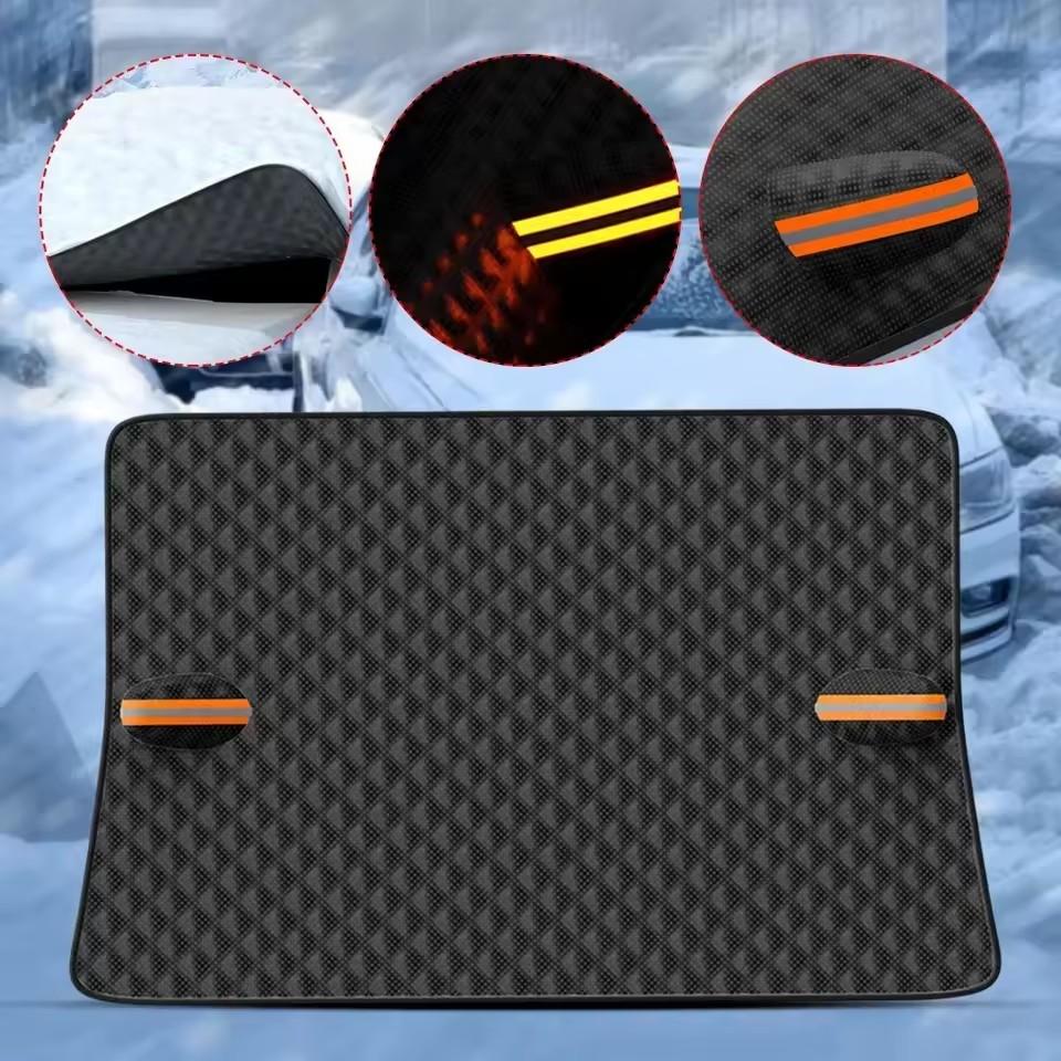 Winter Car Windshield Snow Cover Half-Cover for Snow Frost & Freeze Protection Sun Shade with 12 Magnets