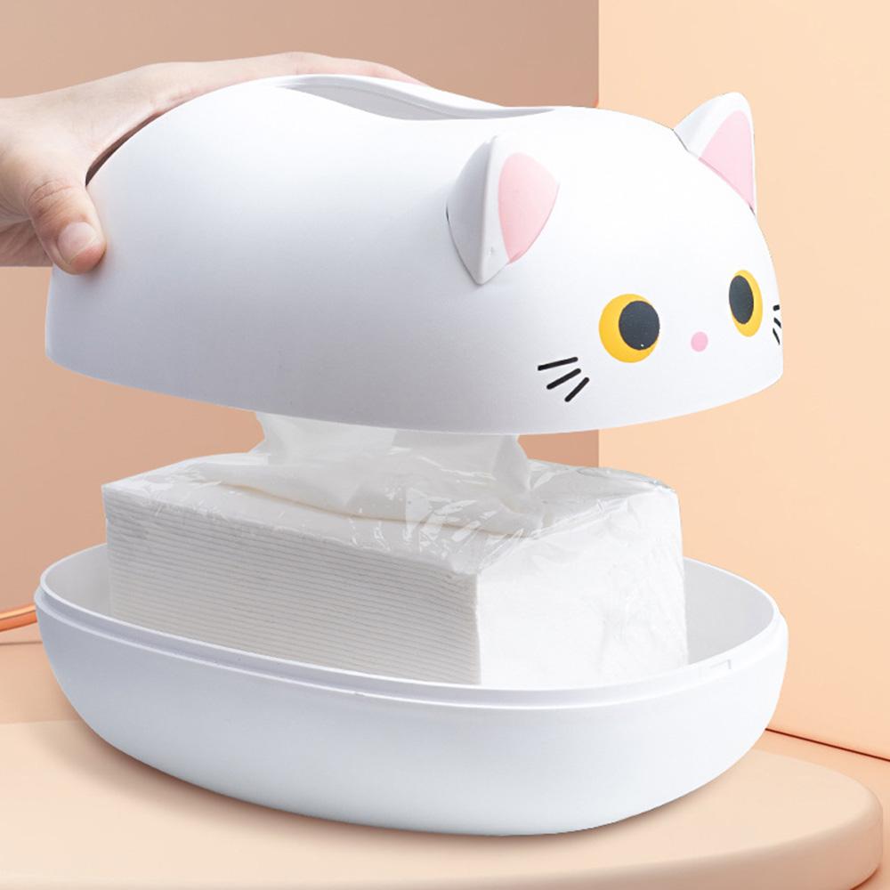 Cute Cat Tissue Box Desktop Toilet Paper Holder Toothpick Storage Box Storage Box Wc Paper Container Home Decoration For Gift