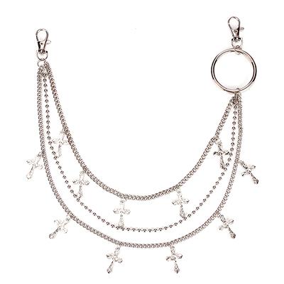 Mehrlagige Punk-Kette an Jeanshosen für Damen Metall Schlüsselanhänger Gürtel Taillenkette Schmuckzubehör Hosen Schlüsselanhänger