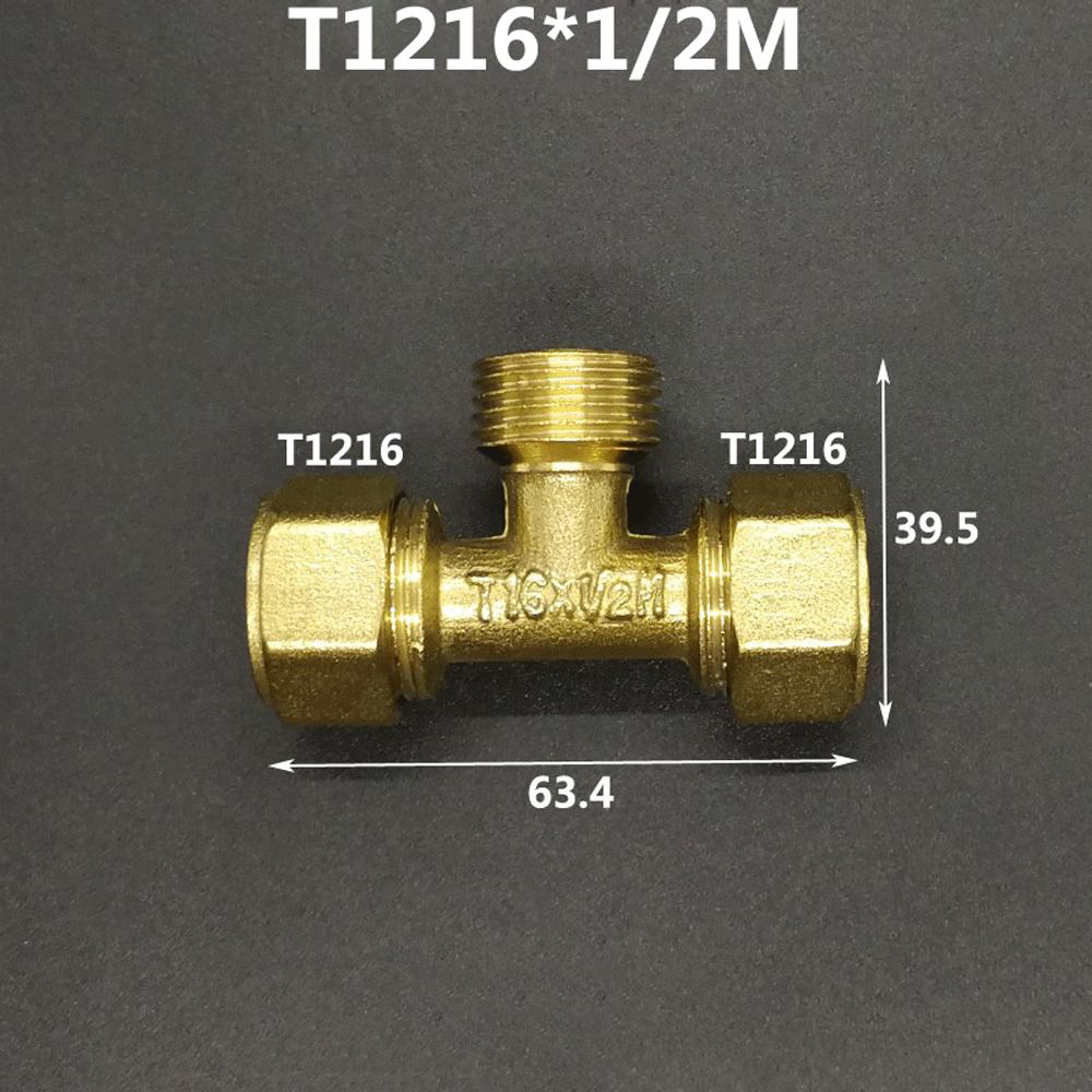 

DN15 DN20 DN25 Male/Female Thread Tee Pex Pipe 1216/1418/1620/2026/2632 Fitting Aluminum Plastic Pipe Fittings T Type 1 pc
