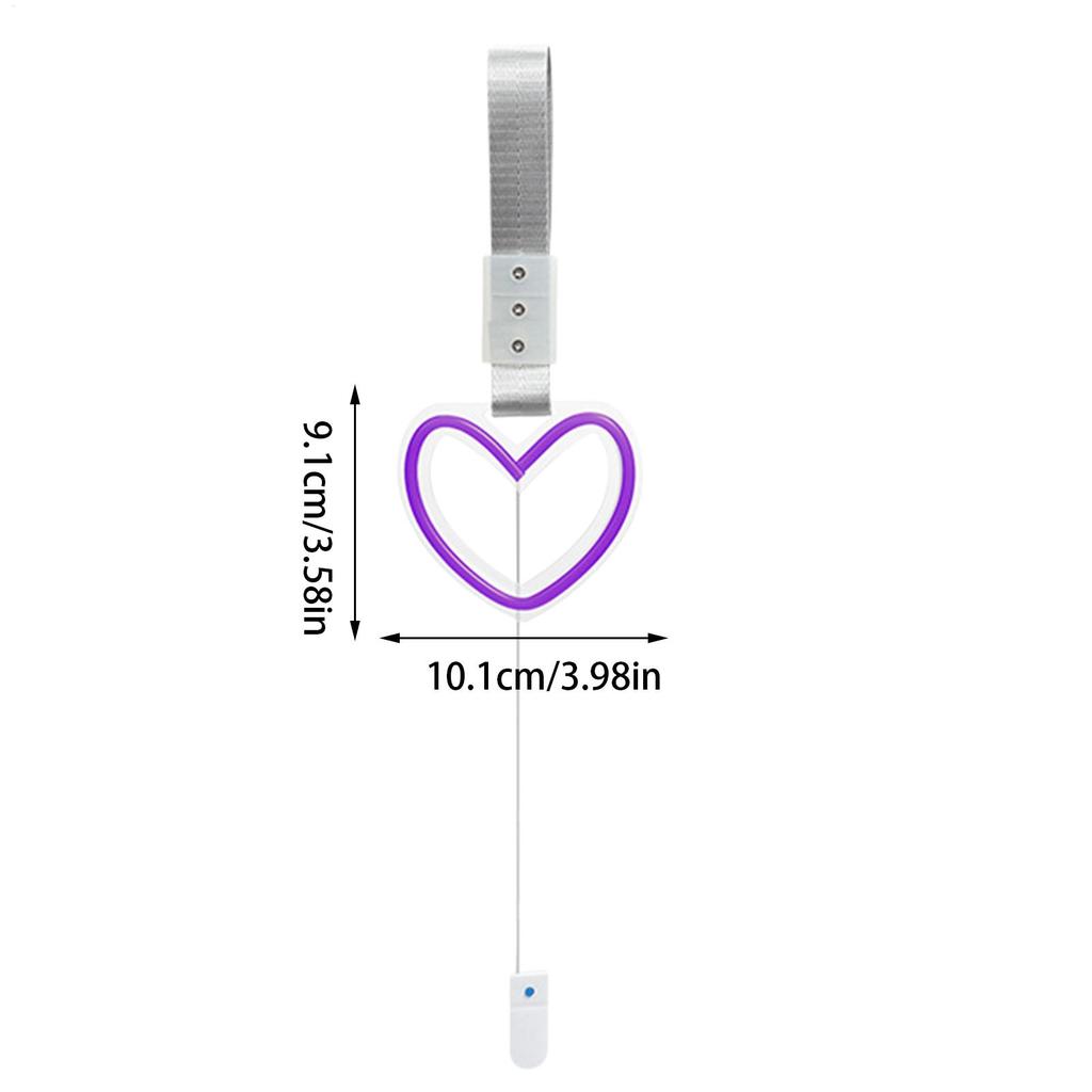 Rear View Mirror Charm LED Heart Shaped Automotive Interior Decoration Rear Bumper Warning Ring For SUV RV Sedan Truck Auto