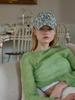 Olinkeompeulliteu Round Logo Tweed Ball Cap (Black & Green & White)