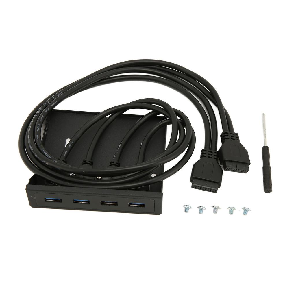 USB Front Panel 4 Ports USB 3.0 Dual 19 Pin Stable Transmission Support Hot Plug 3.5 Inch Front Panel for Computer Case