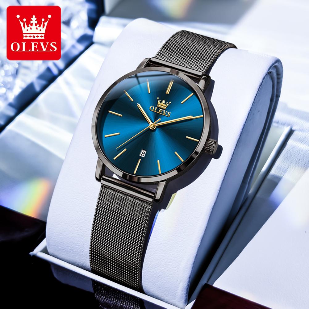 OLEVS 5869 Women's Watches Ultra Thin 6.5mm Original Quartz Watch for Women Waterproof Calendar Ladies Dress Wristwatch