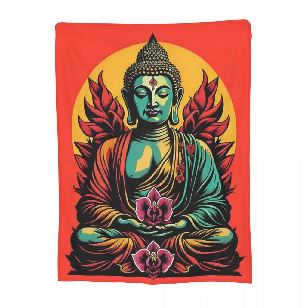 Buddha Yoga Decke Fleece Sofa Überwurf Atmungsaktive Überwürfe für Couch Bettwäsche Outdoor Decken Tagesdecke Steppdecke