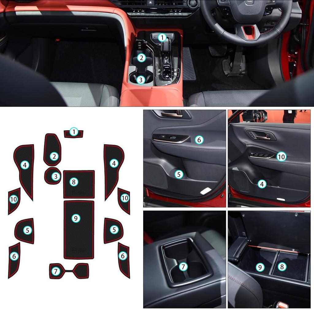 Ruiya 2023 Nuovo Tappetino in Gomma Dedicato per Toyota Crown Sport Tappetino Tasca Portiera Tappetino Interno in Gomma Tappetino Tasca Foglio Prevenzione Graffi Riduzione Rumore 14