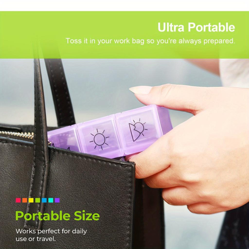 Weekly Pill Organizer 4 Times a Day, Large 7 Day Pill Box Portable for Travel with Removable Individual Containers