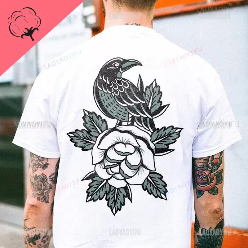 Gothic Harajuku Biker Skull Graphic Tshirts Men Fashion Trend Short Sleev Tops Dark Punk Skulls Retro T Shirt Male Oversized Tee