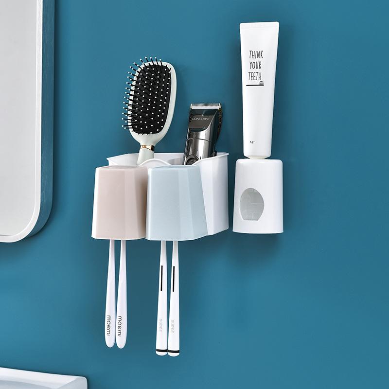 820 Bathroom Wall-Mounted Toothbrush Rack, Non-Punching Washing Cup, Toothpaste Storage Rack, Bathroom Washing Cup Set