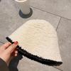 Winter Plush Fishermans Hat With Color Blocking Design Suitable For Cold Seasons