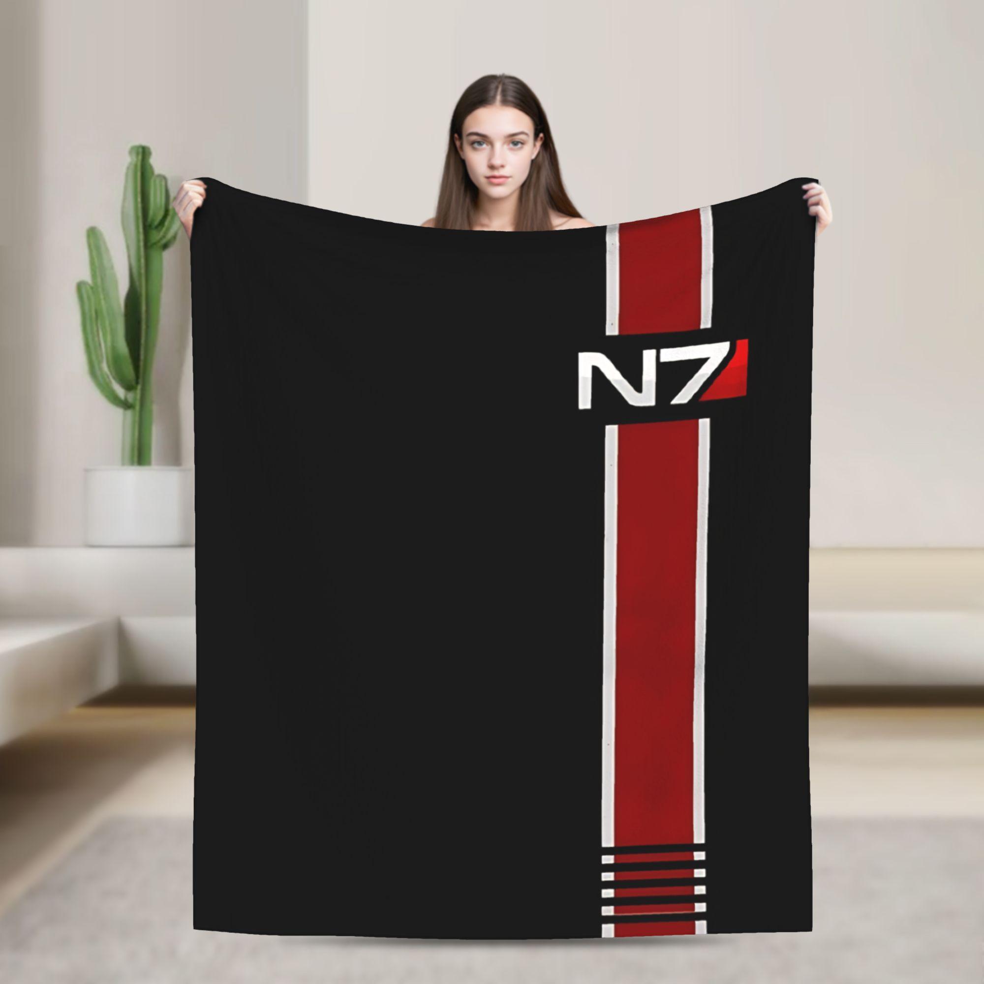 

Effect Mass N7 Game Fleece Blankets Awesome Throw Blanket for Home Hotel Sofa 200x150cm Plush Thin Quilt 75x90cm