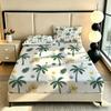 3pcs Beach Vacation Coconut Tree Print Coreless Bed Sheet Set Multiple Sizes Soft Bed Covers, Bedroom Bedding Decorations, Gifts