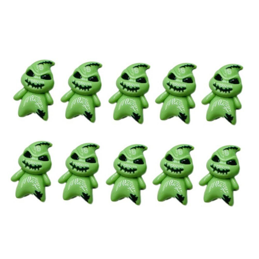 

10pcs Resin Jewelry Craft Decoration Green Small Ornament Cute Resin Green Ghost DIY 10pcs