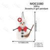 Christmas Pendant MOC Building Blocks Creative Wreath Snowflake Penguin Santa Claus Decorations Model DIY Assembly Toys For Kids