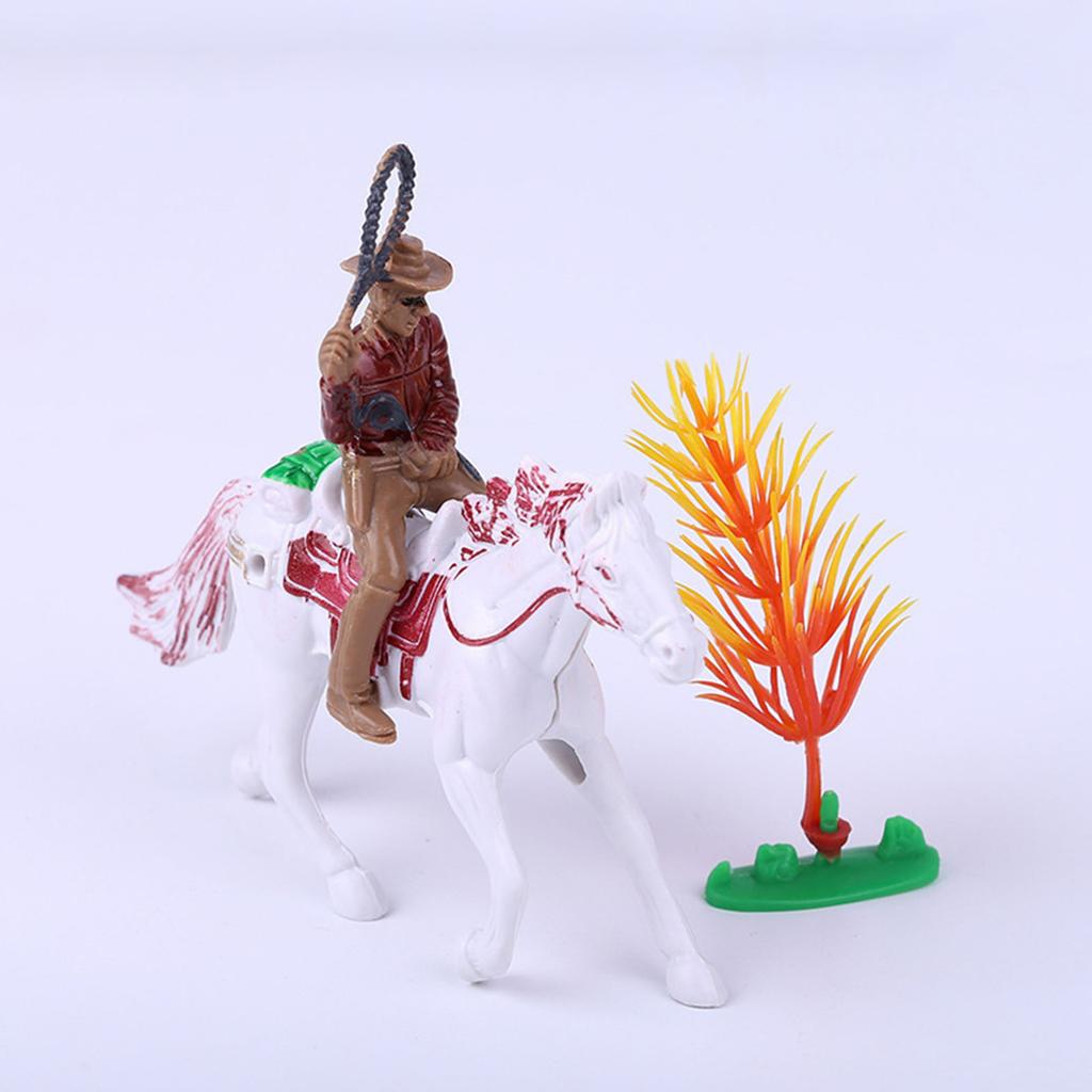 8Pcs Western Cowboy and Horse Figurines for Kids and Toddlers for Farm Or Home Decoration