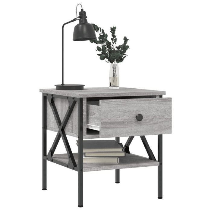 VidaXL Tables de chevet 2 pcs sonoma gris 40x42x45 cm bois ingénierie 825960
