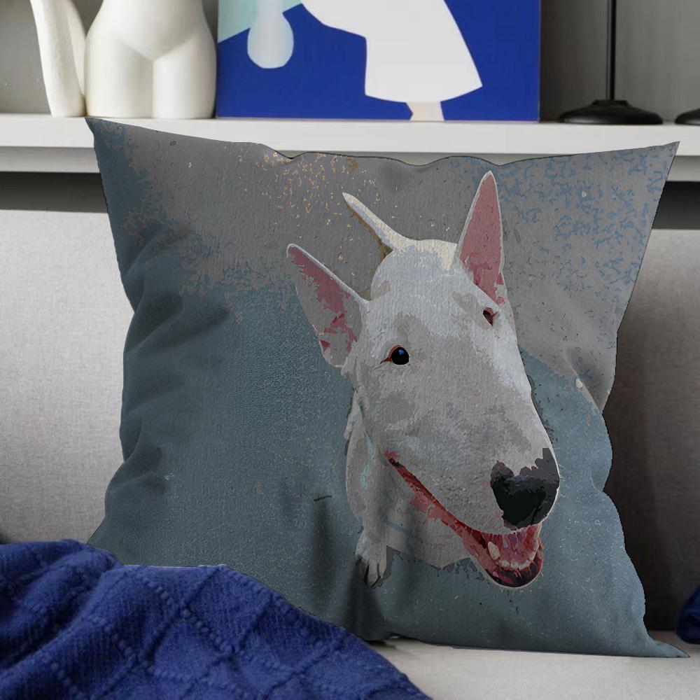 English Bull Terrier Dog Cushion Cover Inches Farmhouse Decor Home Throw Pillow Covers for Couch Decorations