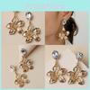 Gold Tone Floral Earrings With Sparkling Stones For Womens Office Wedding And Festive Wear